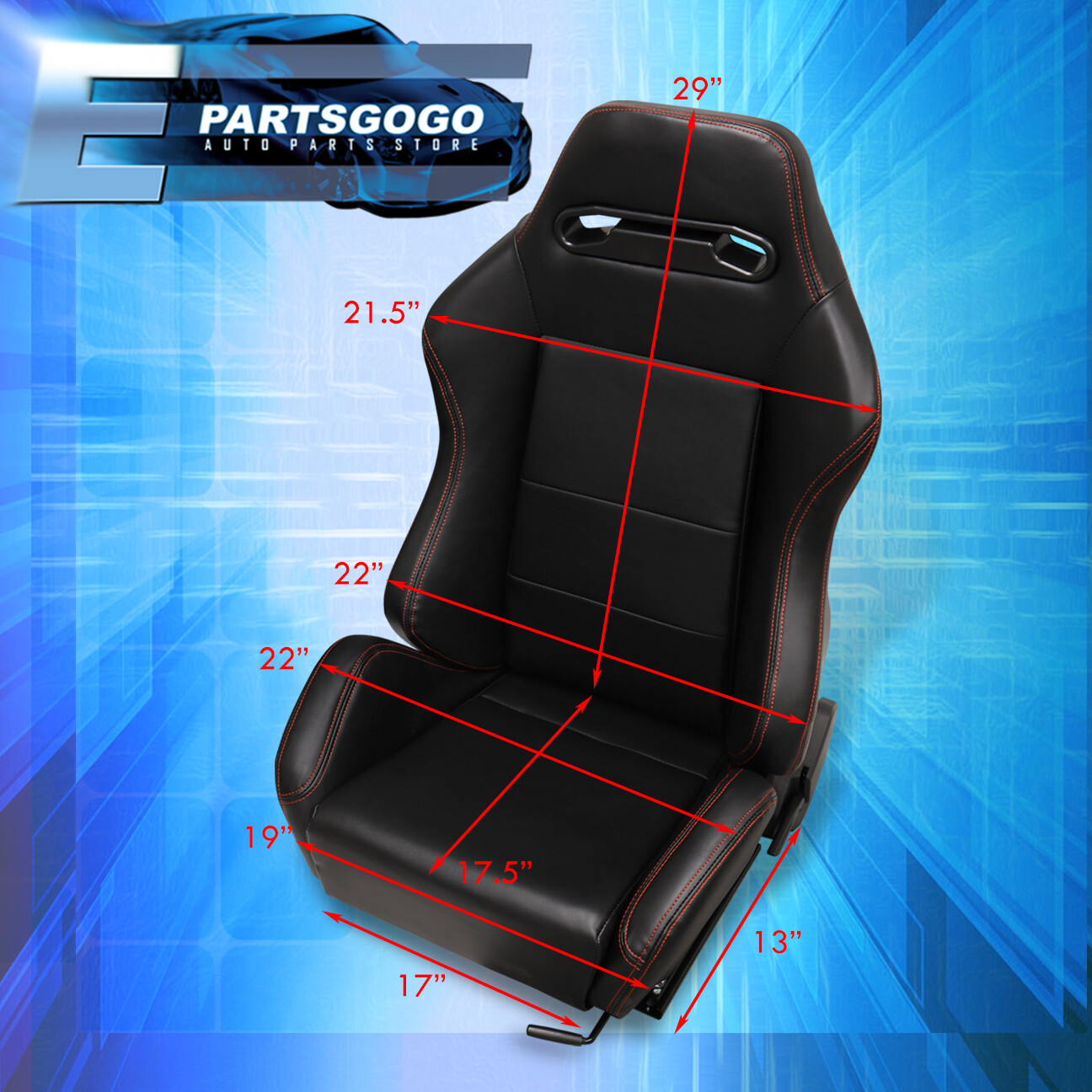 Reclinable Universal Bucket Seats Chairs Car Automotive Race Rail ...