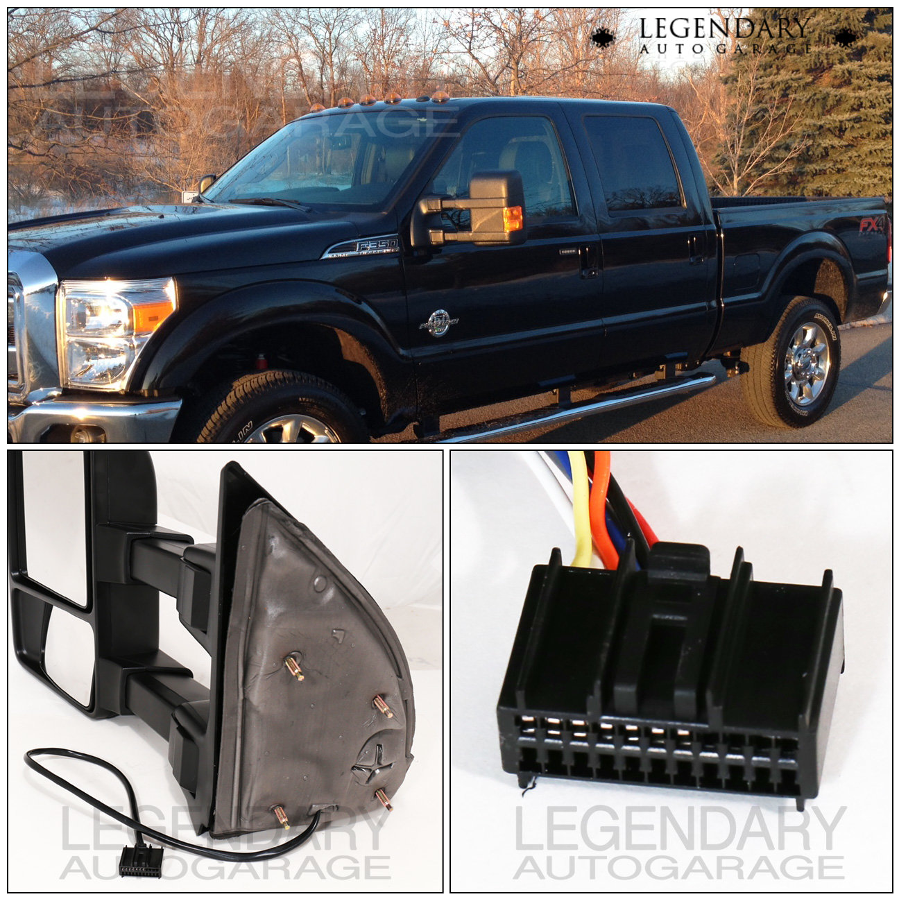 Power Telescopic Side View Towing Mirrors For 1999 2016 Ford F250 F350 F450 F550 Ebay