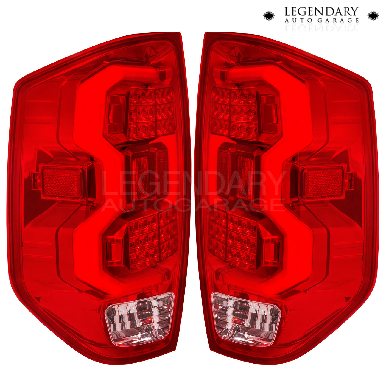 For 2014-2020 Toyota Tundra Rear Brake Tail Lights Tube L.E.D Chrome