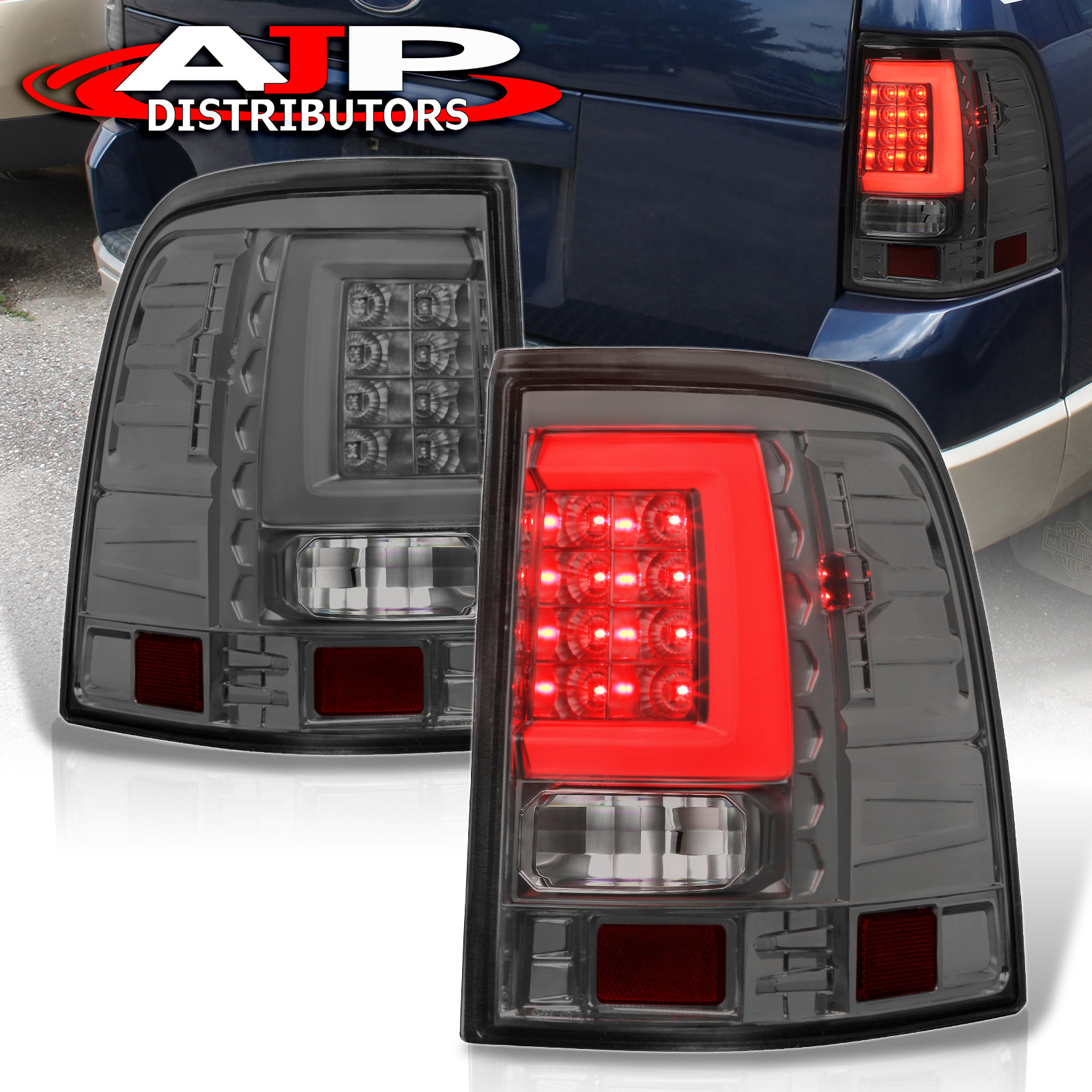 For 02-05 Ford Explorer Smoke Lens Chrome Housing White Led Tube Tail ...