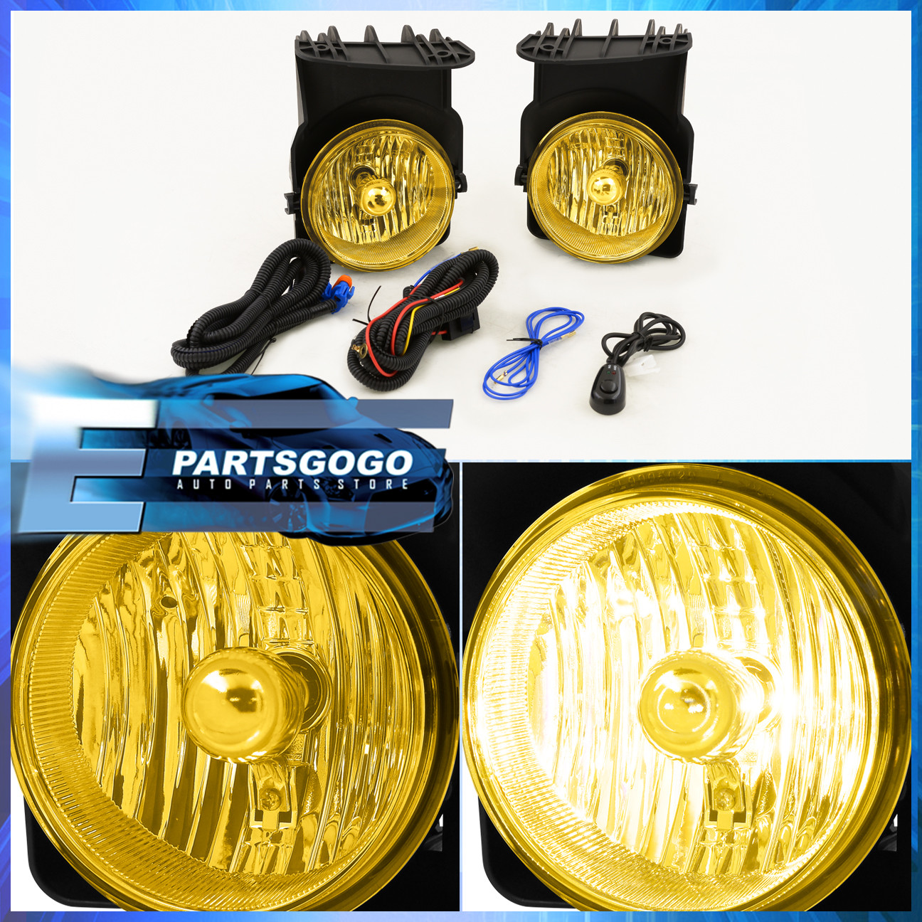 For 03-06 GMC Sierra 1500 2500 3500 Yellow Fog Lights Lamp Left